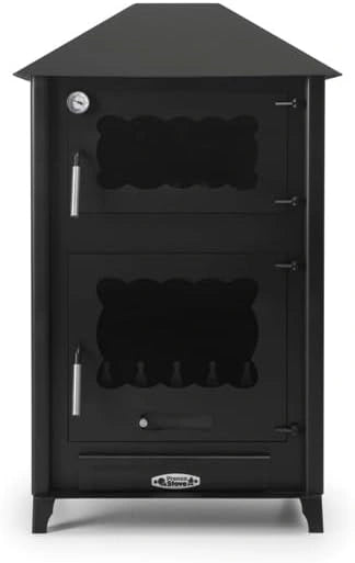 Estufa de Le?a EVEREST 13 kW con Horno y Campana de Acero 4 mm, Term¨®metro y Ladrillo Refractario, Salida Superior ?150 mm