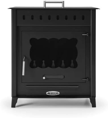 Estufa de Le?a Grande con Horno TIMANFAYA 2 - 14,3 kW - Acero al Carbono - Salida Trasera 150 mm - ECODESIGN 2022 - Dise?o Tradicional