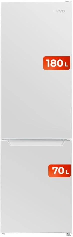 EVVO Frigor¨ªfico Combi No Frost, 250L, Motor Inverter, 54cm Ancho, Smart ECO, Multi Air Flow, LED Interior, Panel T¨¢ctil