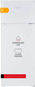 Frigor¨ªfico Doble Puerta 206L Corbero Blanco con Luz y Estantes Ajustables