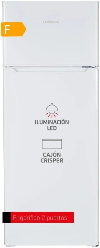 Frigor¨ªfico Doble Puerta 206L Corbero Blanco con Luz y Estantes Ajustables
