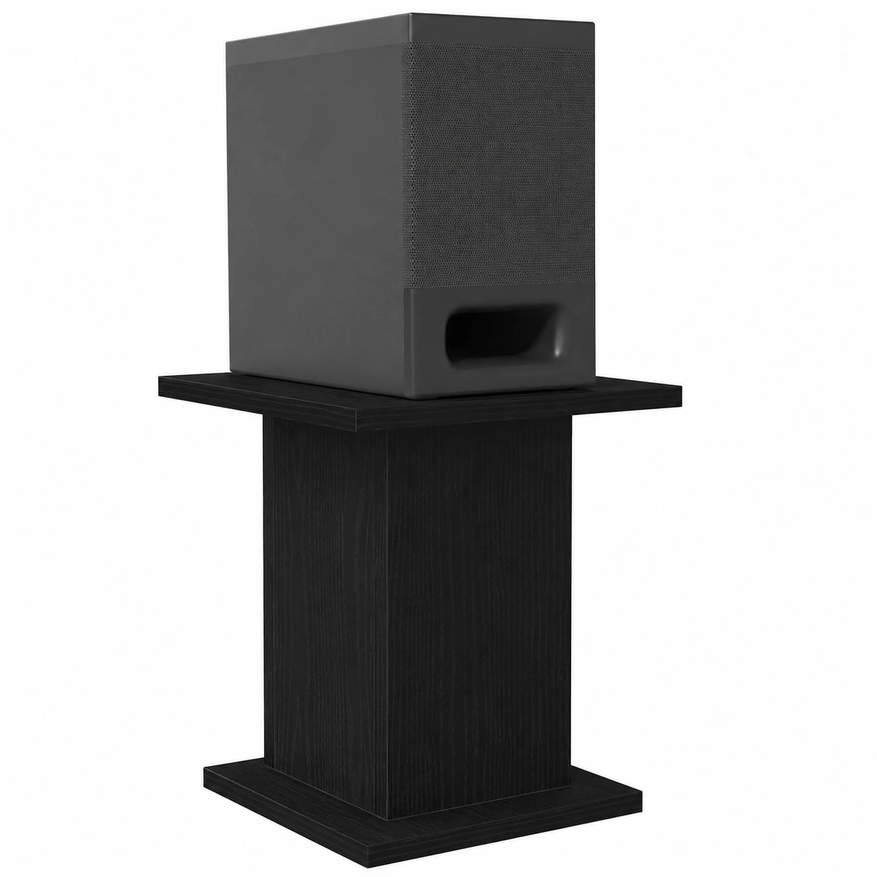 Soportes de Altavoces de Roble Negro, Elevadores Modernos de 40 cm, Accesorios para Cine en Casa