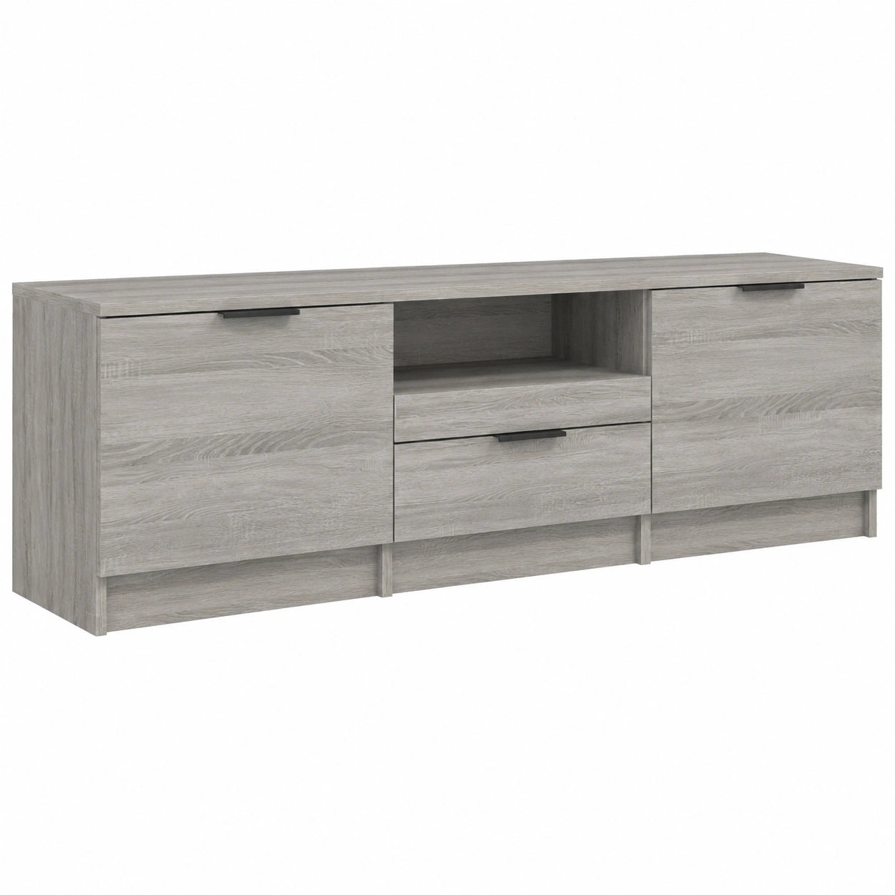 Mueble de TV de Madera Gris Sonoma 140x35x40 cm para Salón y Dormitorio