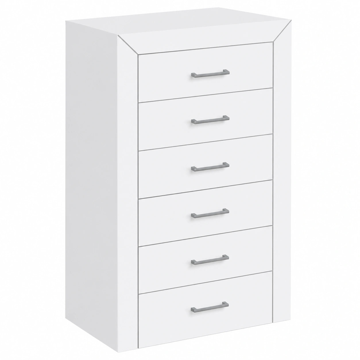 Cómoda de 6 Cajones de Madera Maciza de Pino, Serie Kalpe, 102x50x40 cm, Blanca