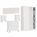 Dormitorio Completo Moderno Blanco con Cabezal y Almacenamiento
