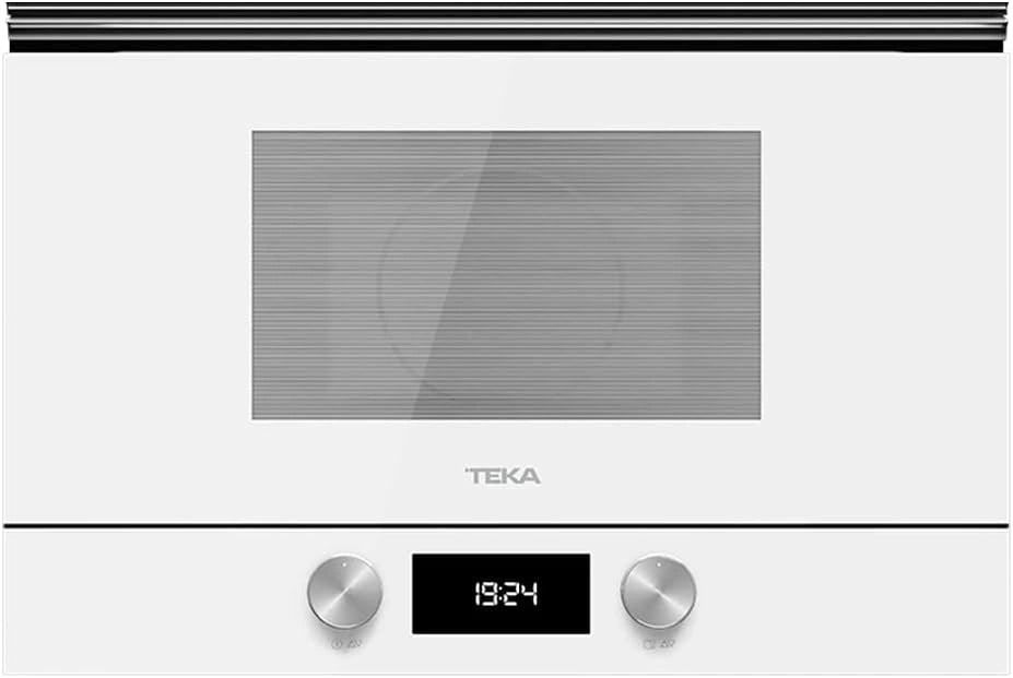 Microondas Integrado Teka Urban Colors, Base Cer¨¢mica, Mandos Electr¨®nicos Cristal Blanco
