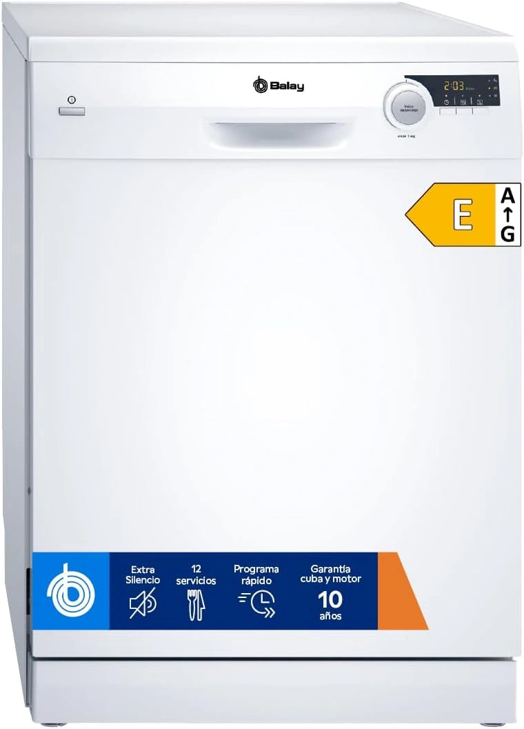 Lavavajillas Balay 60 cm, 12 servicios, Blanco, Silencio Extra, Funci¨®n Carga
