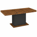 Mesa de comedor extensible para 6-10 personas, estilo vintage y negro, 160-200 cm