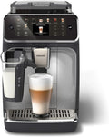 PHILIPS Cafetera Autom¨¢tica Serie 5500, Caf¨¦s Calientes y Fr¨ªos, Sistema LatteGo QuickClean, M¨¢s Silenciosa con SilentBrew, QuickStart, Negra y Plateada