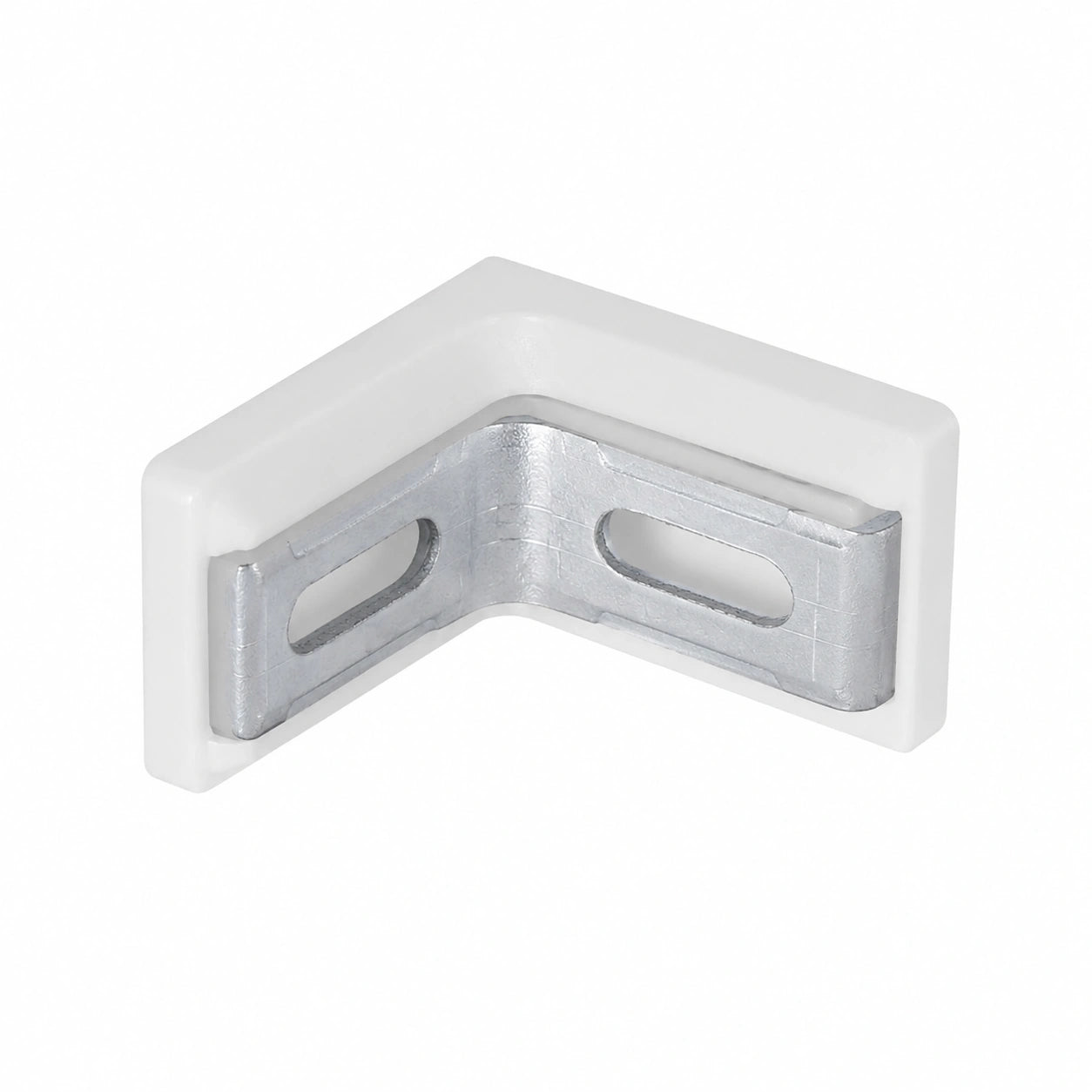 Soportes de Esquina Plásticos 29x29x18mm, Pack de 4, para Reparación de Muebles, Forma de L con 2 Agujeros, Color Blanco