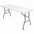 Mesa plegable de resina HDPE 152 cm para 6 personas, uso interior/exterior