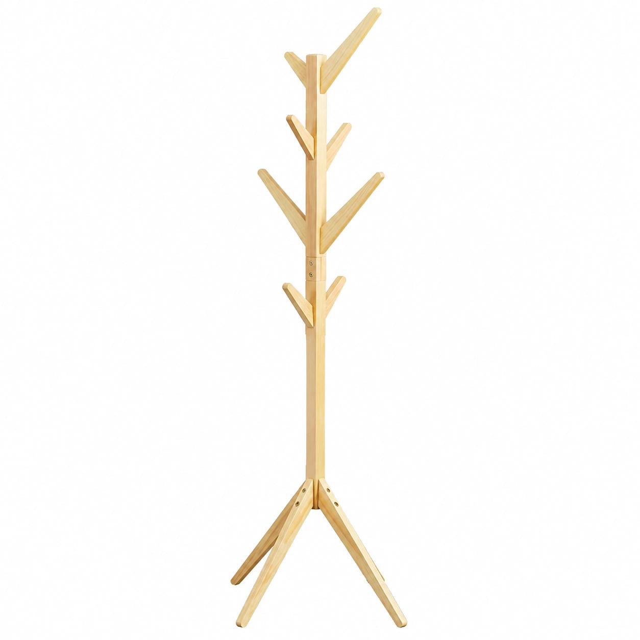 Perchero de pie en madera maciza para sombreros y abrigos, diseño elegante y ahorrador de espacio