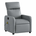 Sillón Reclinable de Masaje en Cuero Sintético Gris para Relax en Casa