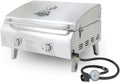 Parrilla Port¨¢til de Acero Inoxidable con Doble Quemador