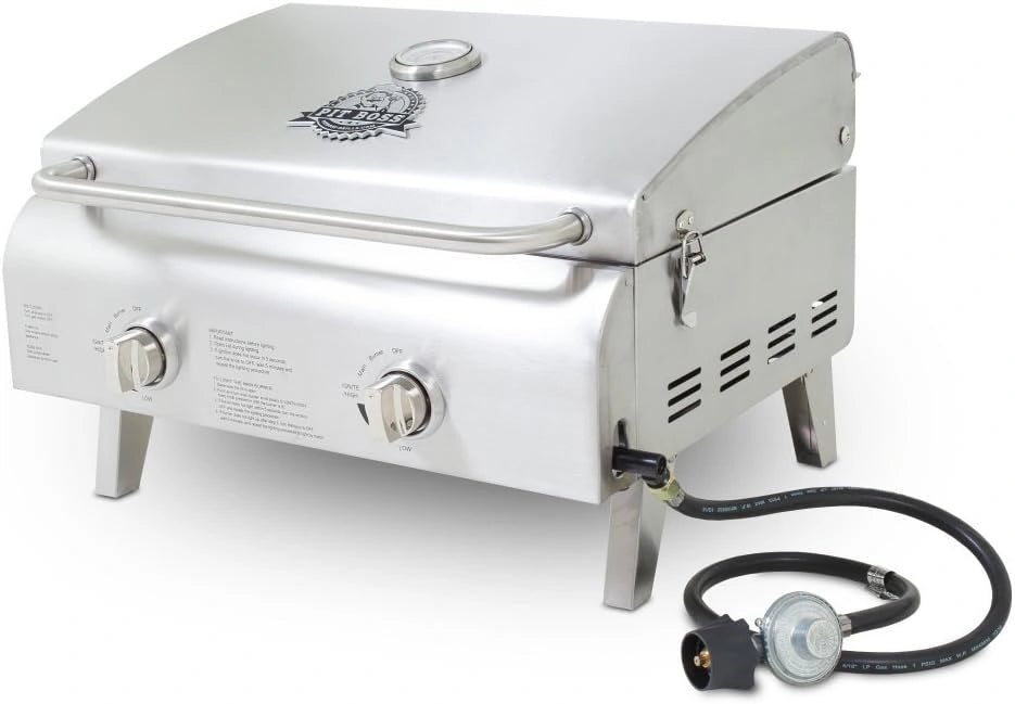 Parrilla Port¨¢til de Acero Inoxidable con Doble Quemador
