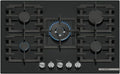 Bosch Placa de Gas 75cm, Serie 6, 5 Zonas con FlameSelect y GasStop, Negro
