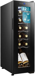 Vinoteca Cecotec Bolero GrandSommelier para 12 Botellas, Compresor CoolCrystal, Instalaci¨®n Libre, Temperatura 8-18¡ãC, Panel T¨¢ctil y Luz LED