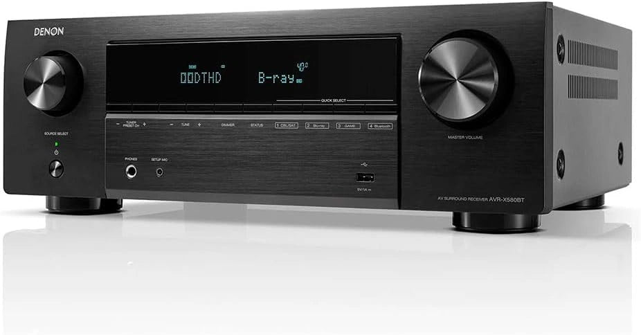 Receptor AV Denon AVR-X580BT 5.2 Canales 8K Ultra HD Bluetooth Negro