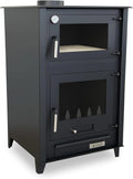 Estufa de Le?a ETNA 13 kW con Horno Refractario y Term¨®metro, Acero de 4 mm, ECODESIGN 2022, Salida Superior de 150 mm