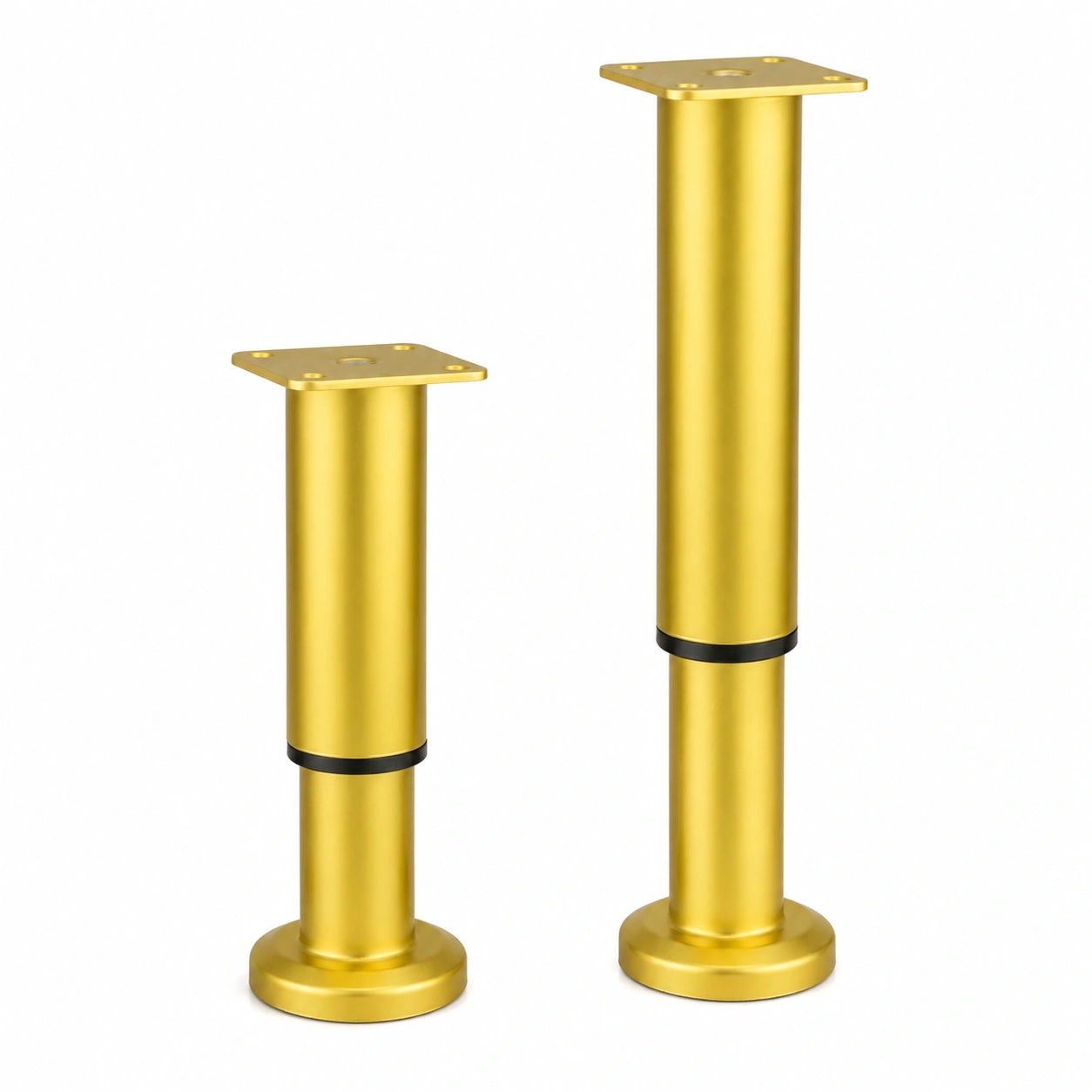 Patas de Muebles Ajustables de Metal Dorado, Altura 18-33 cm, Soporta 400 kg, Ideal para Armarios, Sofás y Sillas