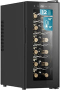 Vinoteca Cecotec Bolero GrandSommelier 1250: Almacenamiento para 12 Botellas, Enfriamiento Silencioso y Regulable