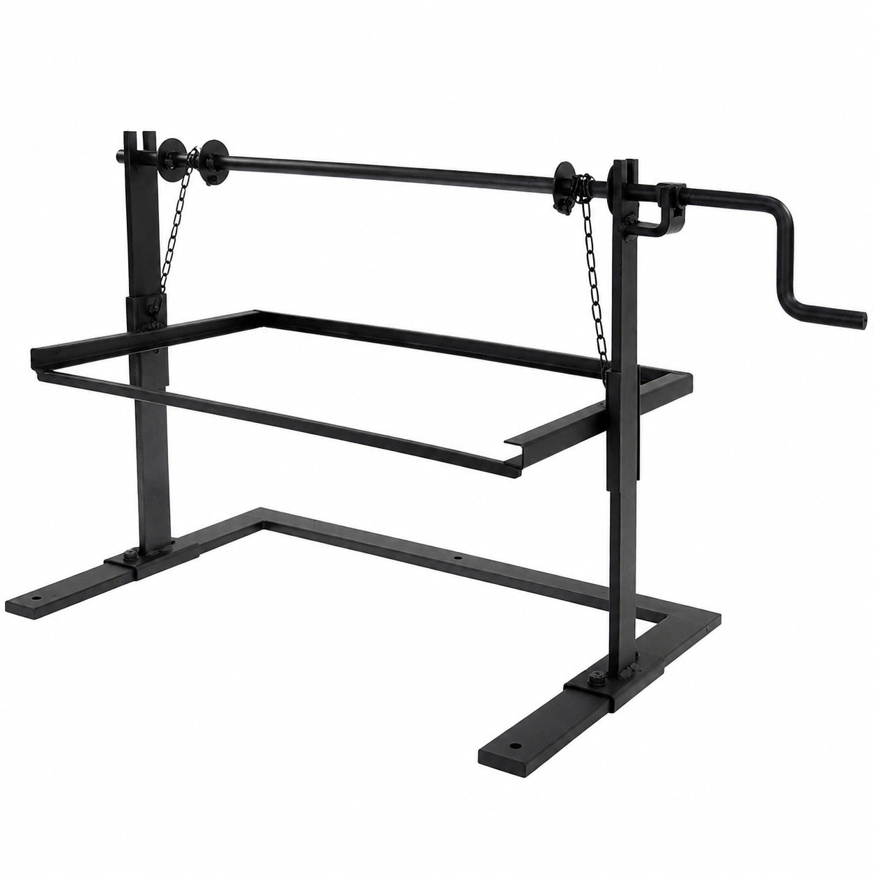 Soporte para Barbacoas con Manivela Ajustable de Hierro Forjado 78x42x43 cm