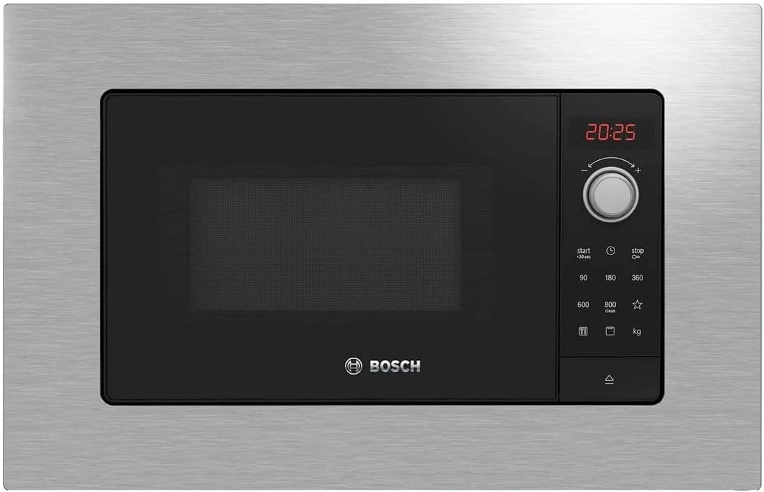Microondas Integrable Bosch 60 cm, 8 Programas, Pantalla LED, Acero Inoxidable