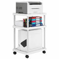 Estante móvil para torre de PC con 3 niveles, soporte para CPU e impresora, ideal para oficina en casa, blanco