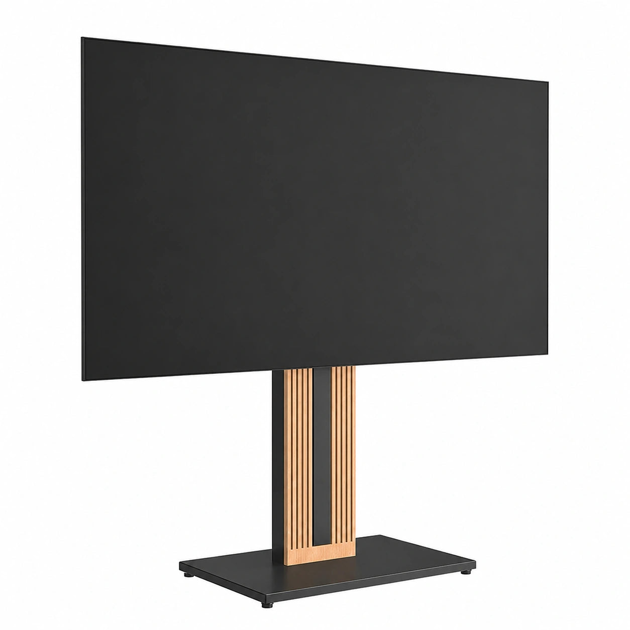 Soporte de TV FITUEYES de Madera de Haya para Pantallas de 32 a 65 Pulgadas, Altura Ajustable y Rotación