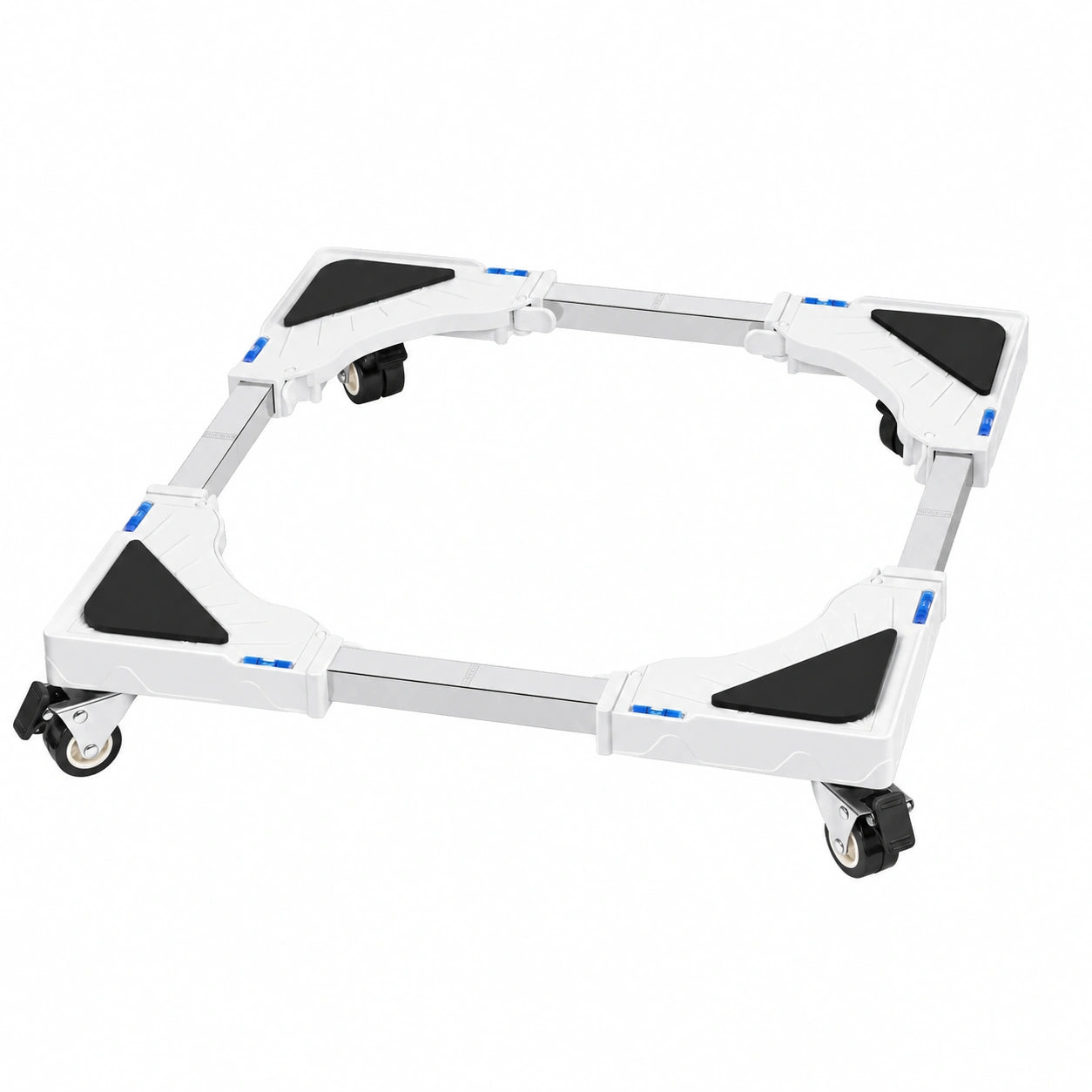 Base Regulable para Lavadora y Secadora con Ruedas y Freno, Soporta Hasta 200KG, Ancho Ajustable 40-60cm, Antideslizante y Antivibración, para Uso Interior y Exterior, Color Blanco