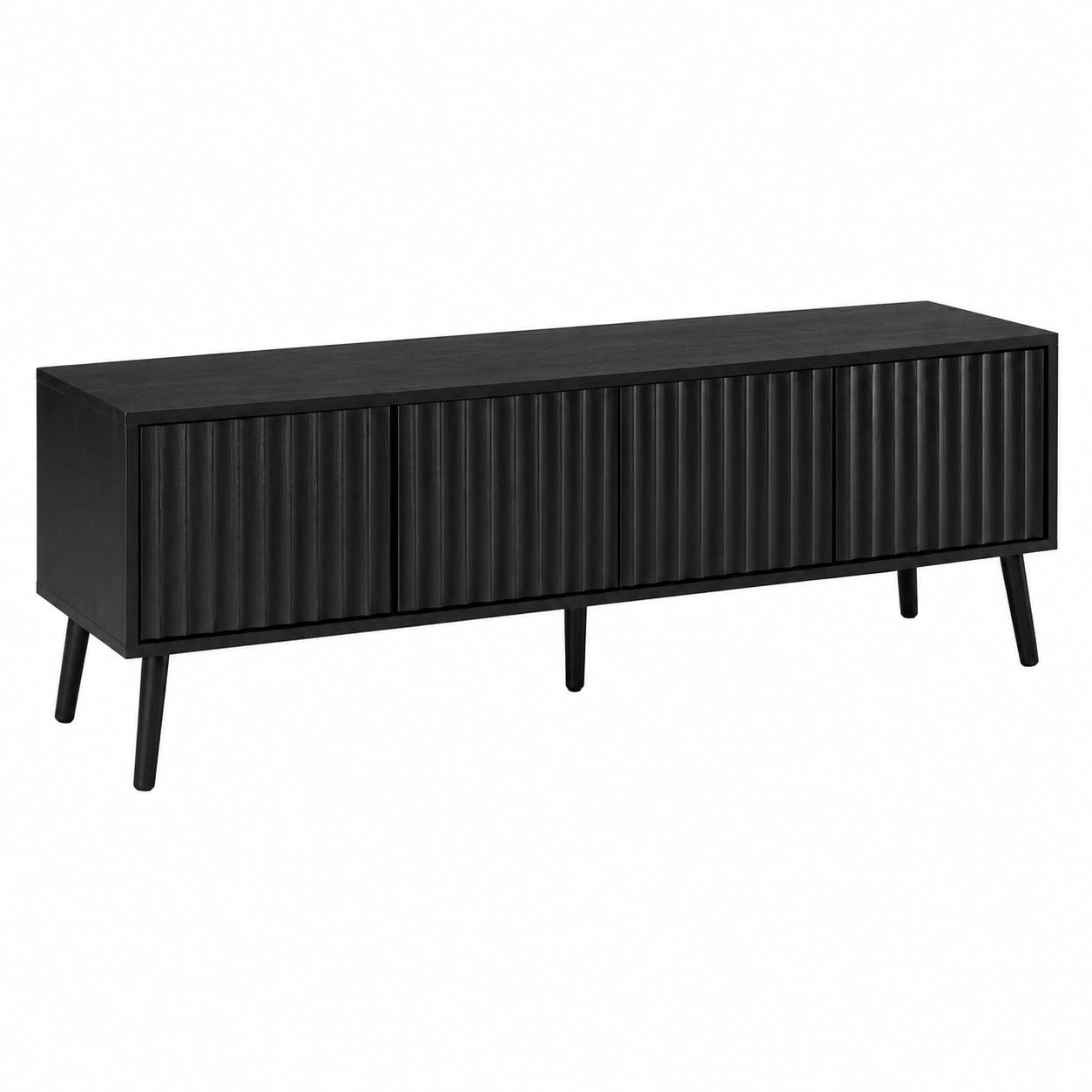 Mueble para TV Negro 4 Puertas, 160x40x45 cm