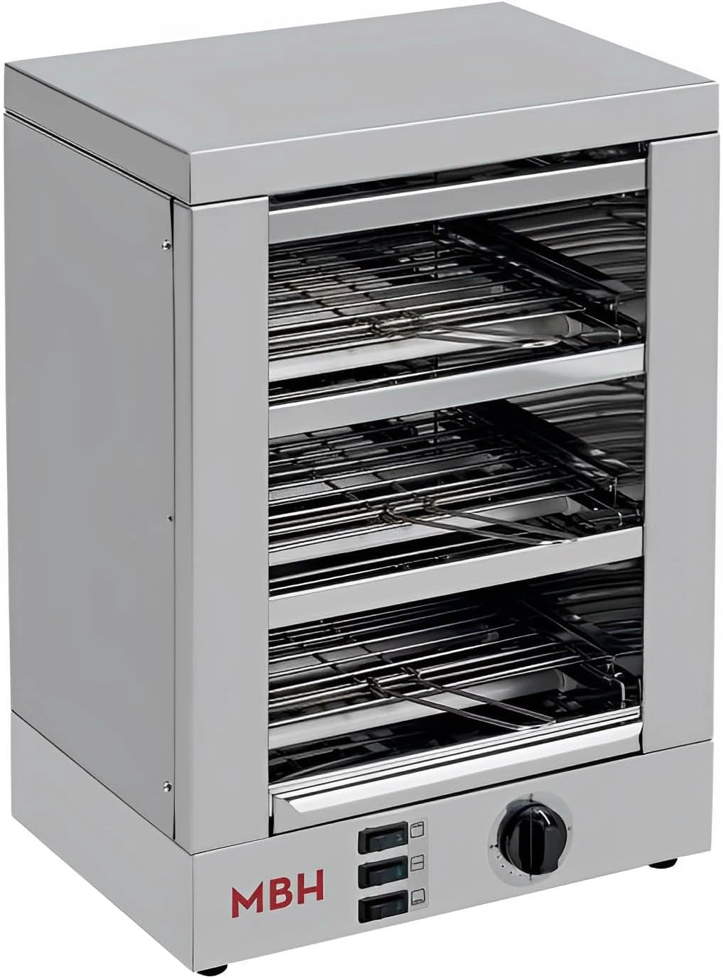 Tostadora El¨¦ctrica de 3 Pisos INOX con Temporizador para Hosteler¨ªa - Horno Industrial para Pan