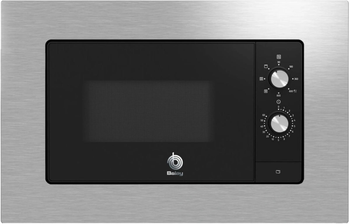 Horno Microondas Integrable Balay, 20L, Grill, Aqualisis, Negro/Inox