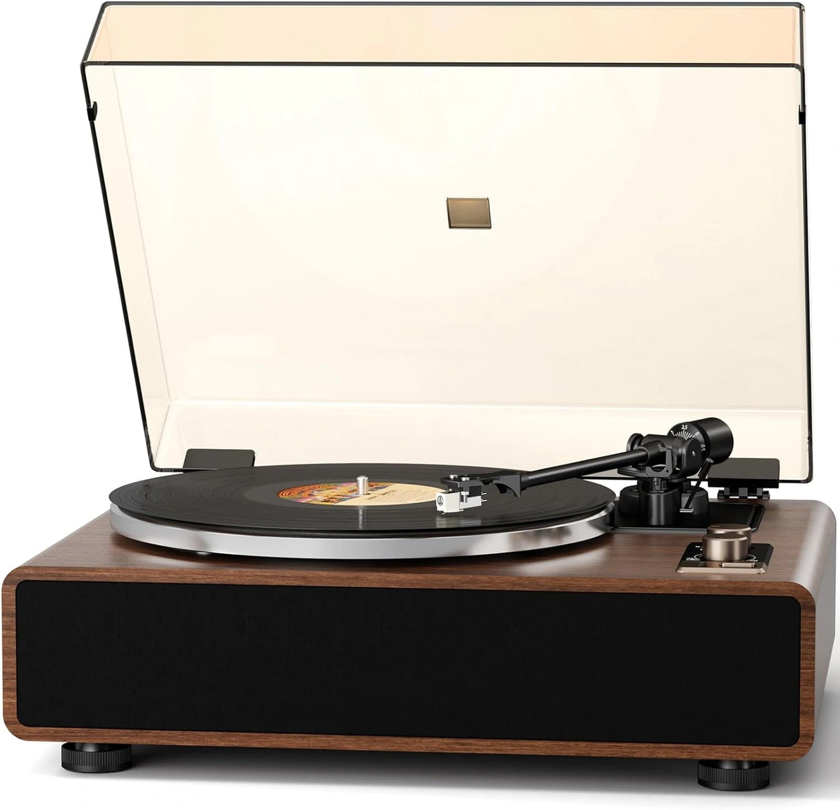Tocadiscos HiFi Bluetooth con Altavoces, Velocidades 33/45 RPM, C¨¢psula AT-3600L, Entradas AUX y RCA