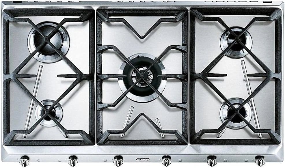 SMEG SRV596GH5 Placa de Gas de Acero Inoxidable Universal