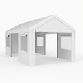 Garaje Port¨¢til Impermeable GYMAX para Coche y Moto, 3 x 5.8 m, con Ventanas y Puertas Desmontables