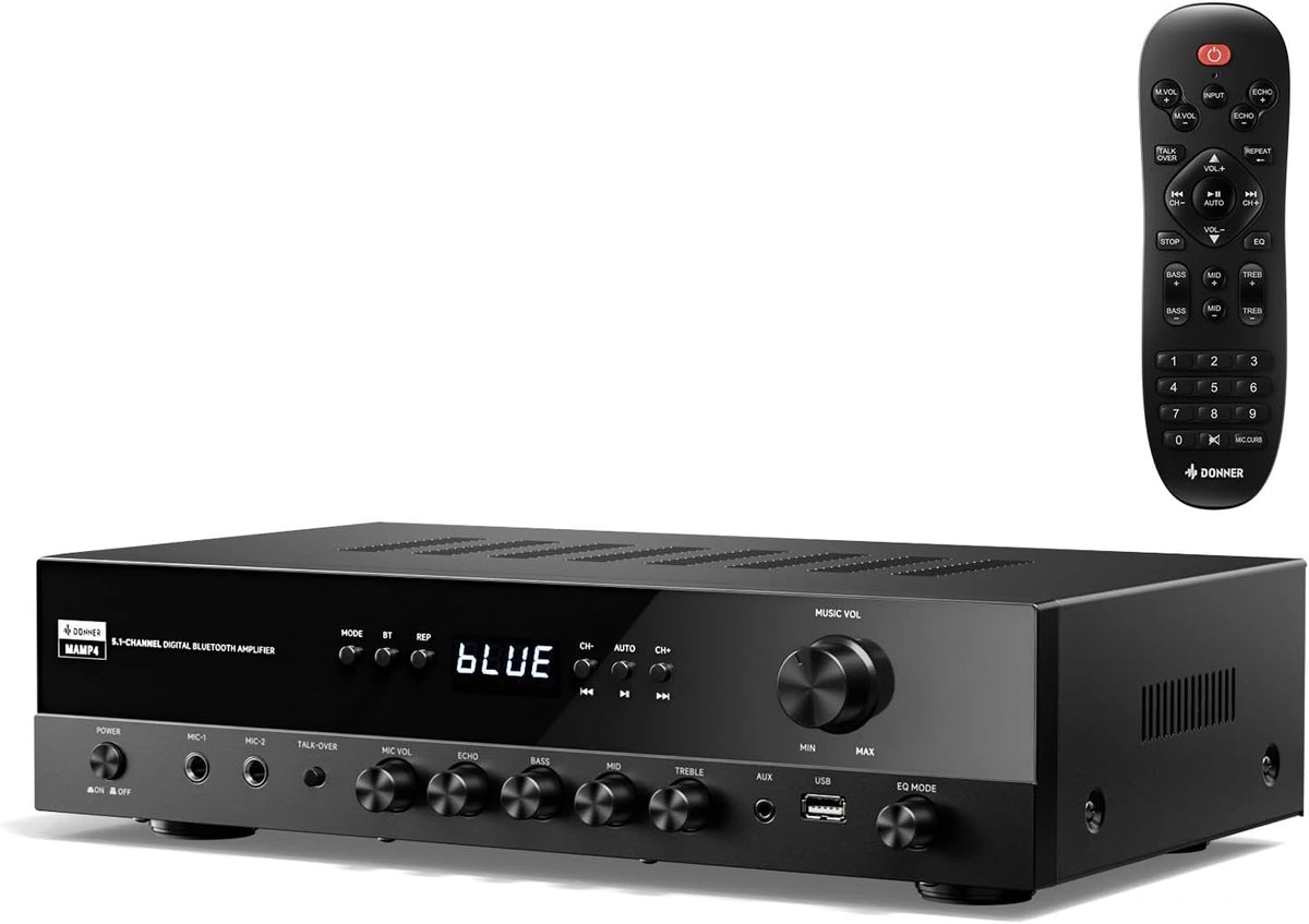 Receptor Est¨¦reo 5.1 con Bluetooth 5.3, Amplificador de Sonido para Karaoke y Cine