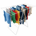 HERSIG Tendedero Plegable Multifuncional 20m Uso Interior Exterior Hierro Blanco