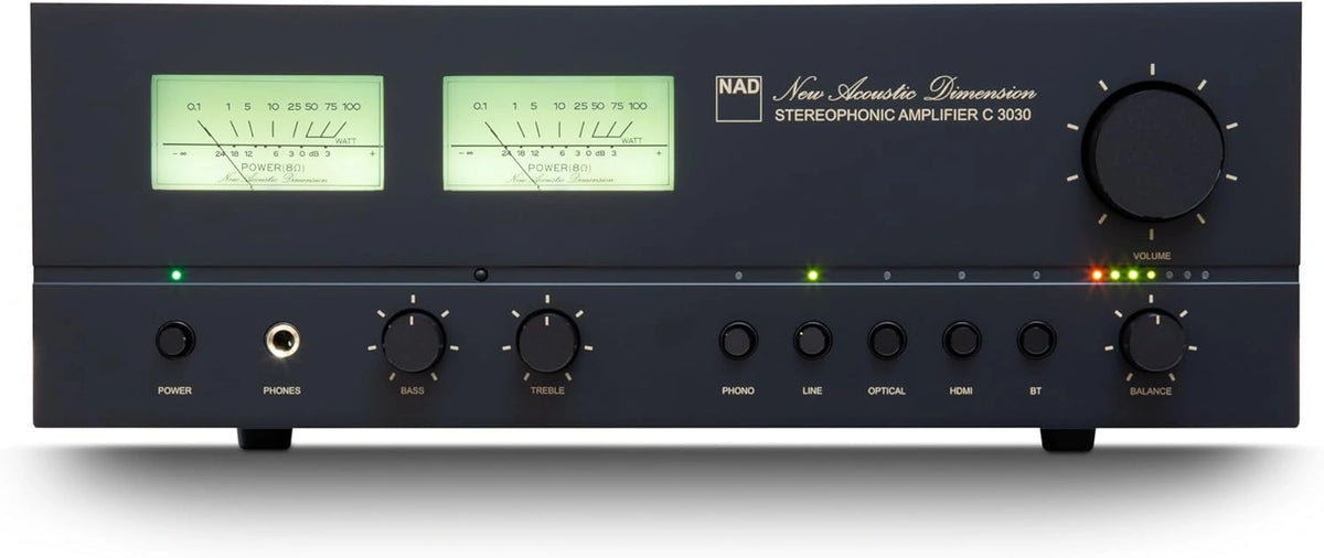 Amplificador Est¨¦reo Integrado NAD C3030 ¨C 100W Total, DAC PCM5242, HDMI eARC, Bluetooth aptX HD, Etapa Phono MM