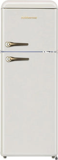 Frigor¨ªfico Retro Crema de 2 Puertas SOLTHERMIC, 220L, 147cm x 55cm, Eficiencia Energ¨¦tica y Silencioso