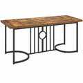 Mesa de Comedor Espaciosa para 6-8 Personas, 180x79x75 cm, Diseño Moderno de Madera y Metal