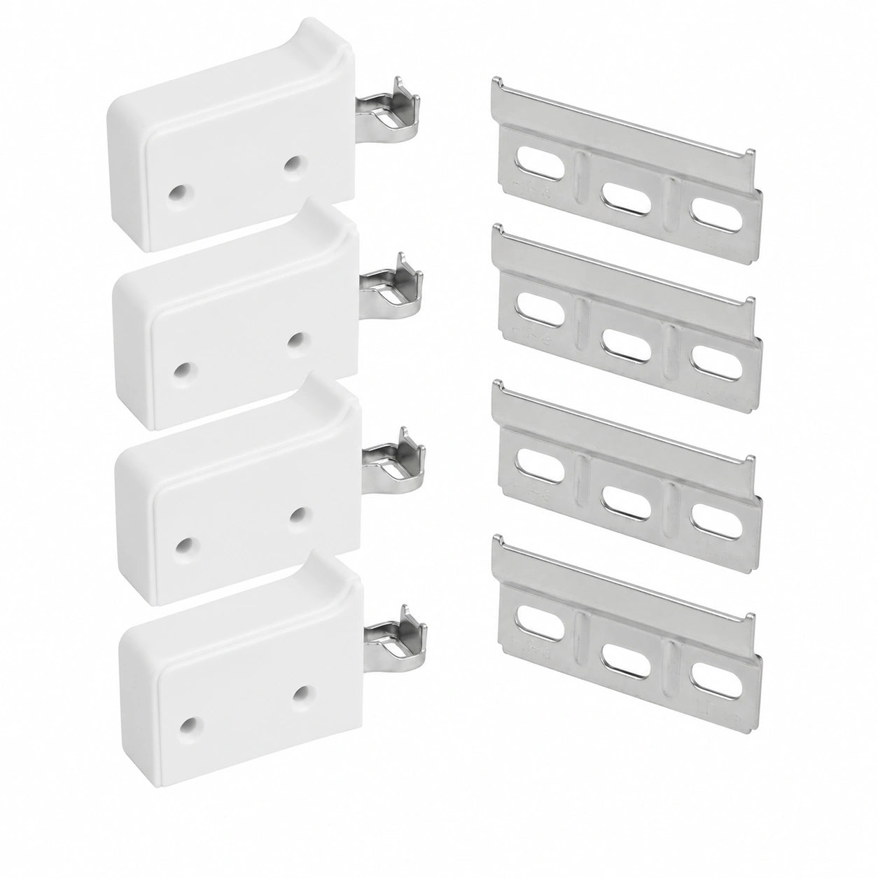 Juego de Colgadores Ajustables para Muebles de Cocina, 4 Piezas, Sistema Robusto para Montaje en Pared, Color Blanco