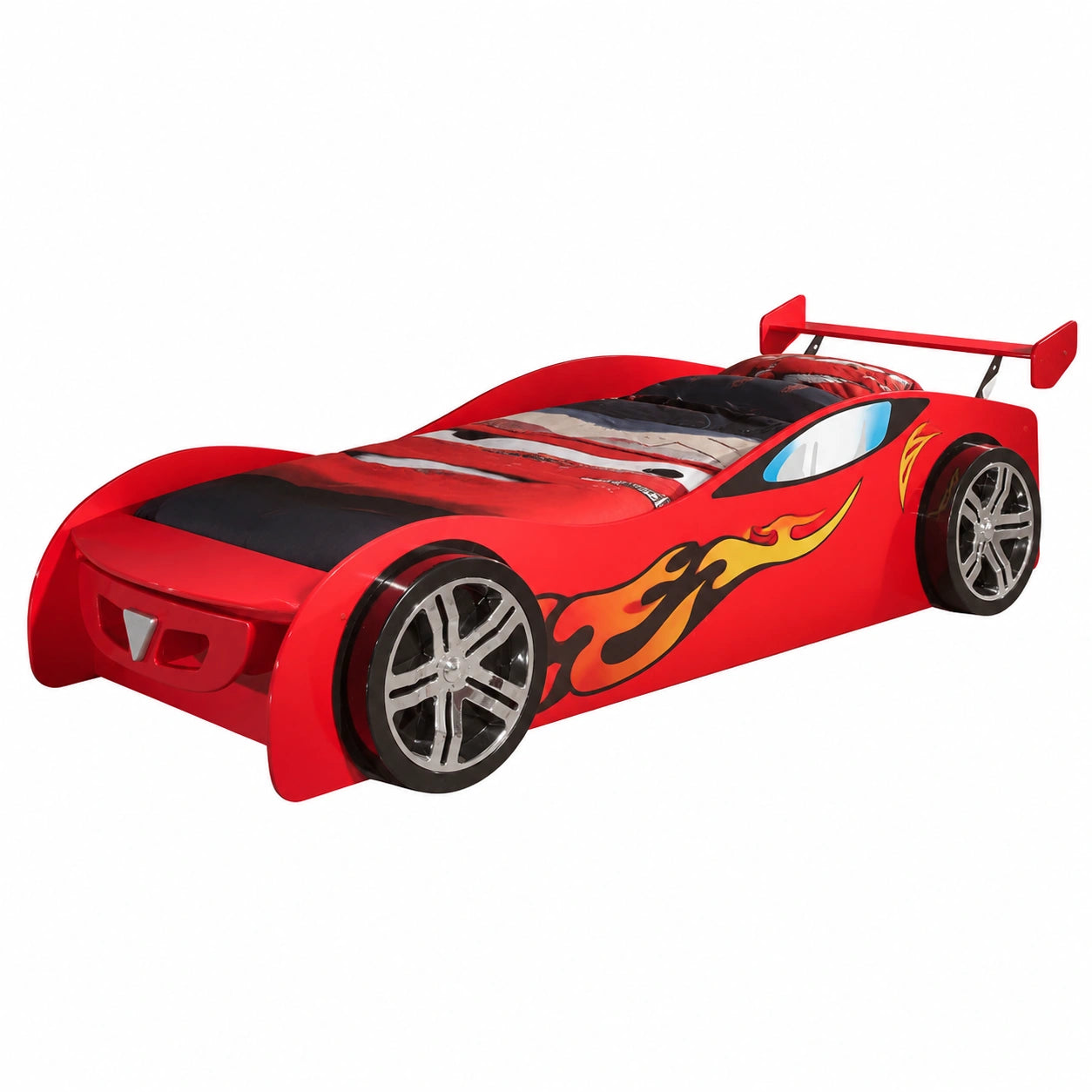 Cama Infantil Le Mans Racing Car, 90x200 cm, Lacado Rojo