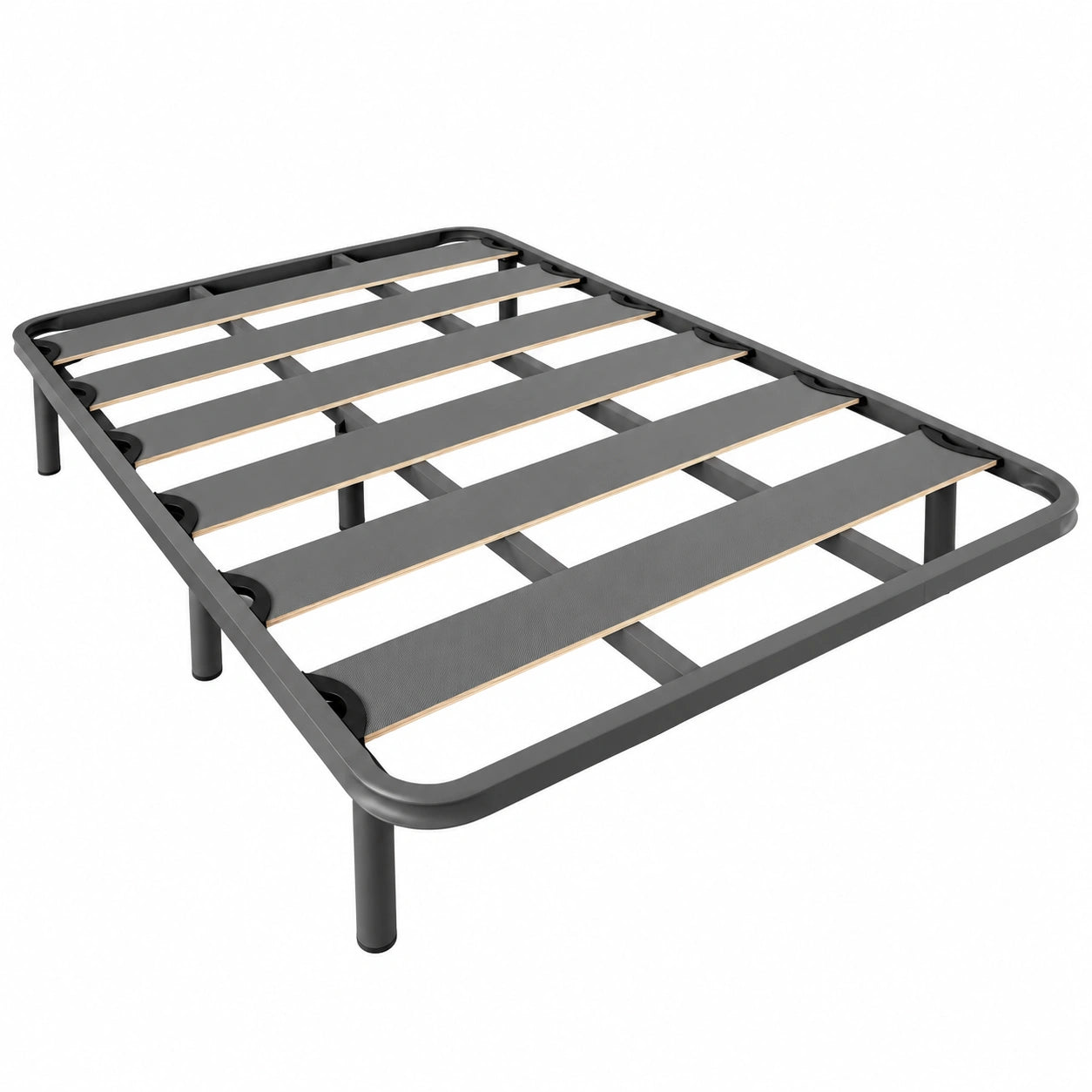 Base de Cama Reforzada de Láminas Anchas 150x190 cm, Anti-Ruido, con Patas Ajustables