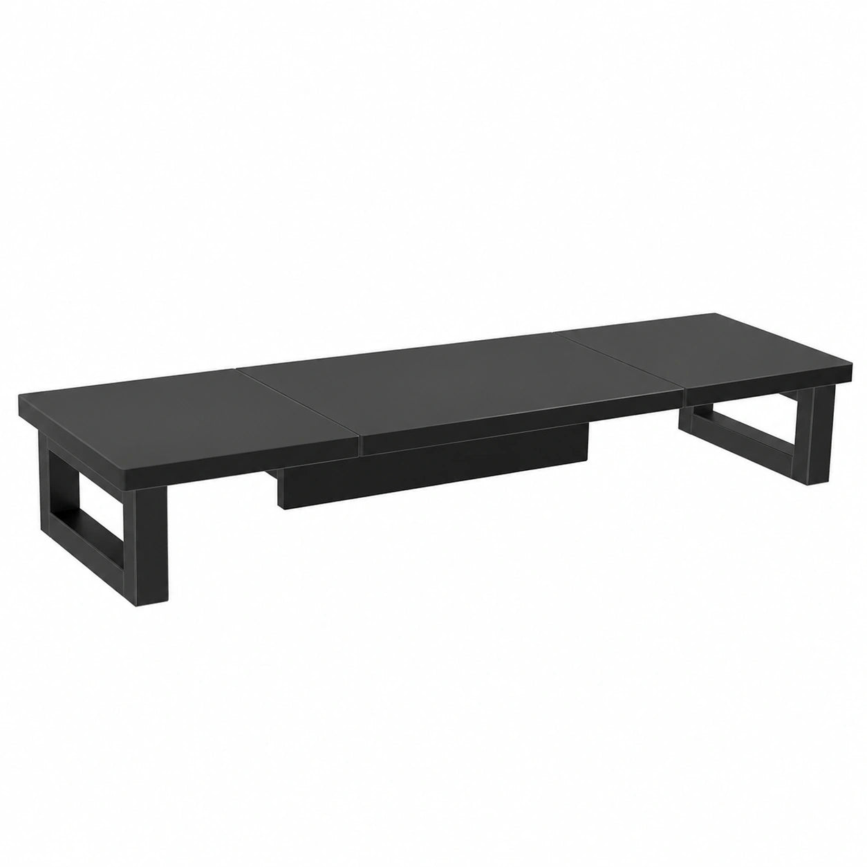 Elevador de Monitor para Escritorio, Soporte Doble 91x26cm para Pantalla de PC y TV, Accesorio de Oficina en Negro