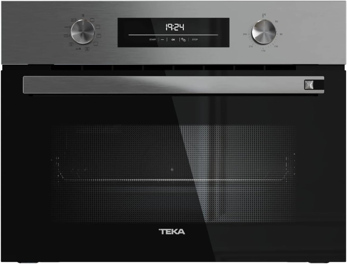 Horno Compacto TEKA 45cm, 8 Funciones, HydroClean, Gu¨ªas Extensibles, Acero Inoxidable, Modelo NEO 6350