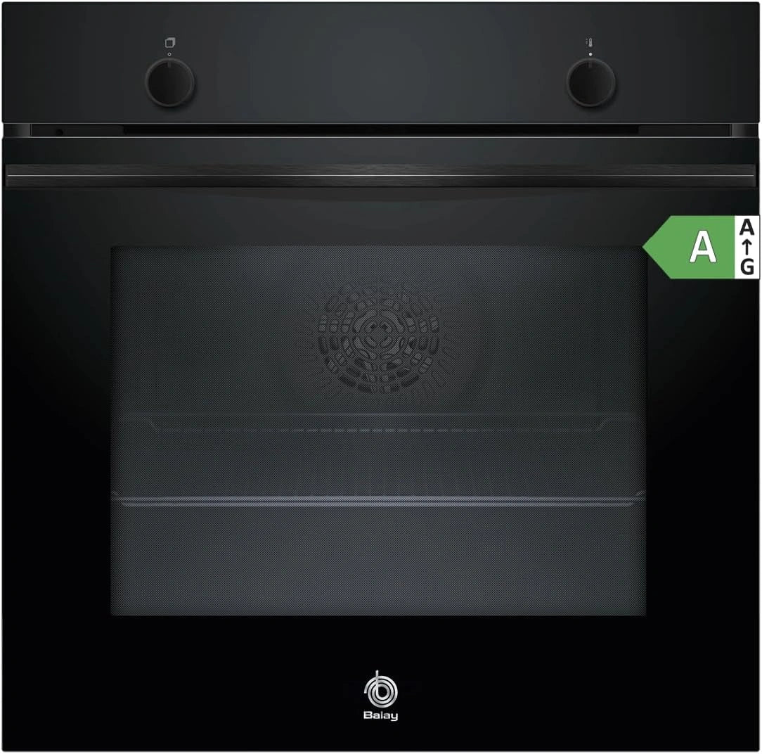 Balay - Horno multifunci¨®n con aqualisis, 60 cm, negro, control f¨¢cil, gu¨ªa extra¨ªble en un nivel