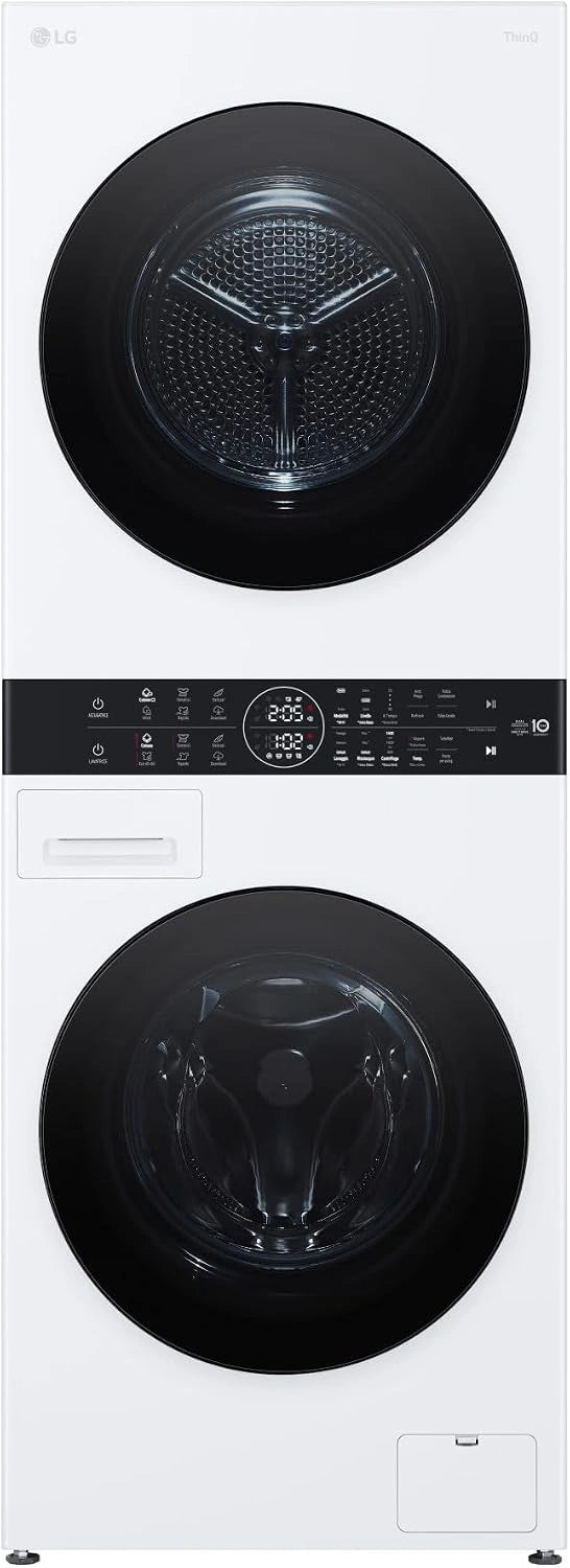 LG WashTower WT1210WWF - Centro de Lavado con Lavadora de 12 kg y Secadora de 10 kg, Clase A+++, TurboWash360, Vapor, Wi-Fi, Blanco