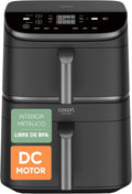 Freidora de Aire Cosori Turbo Tower 10,8L con Doble Cesta Vertical, 6 en 1, Potente y F¨¢cil Limpieza