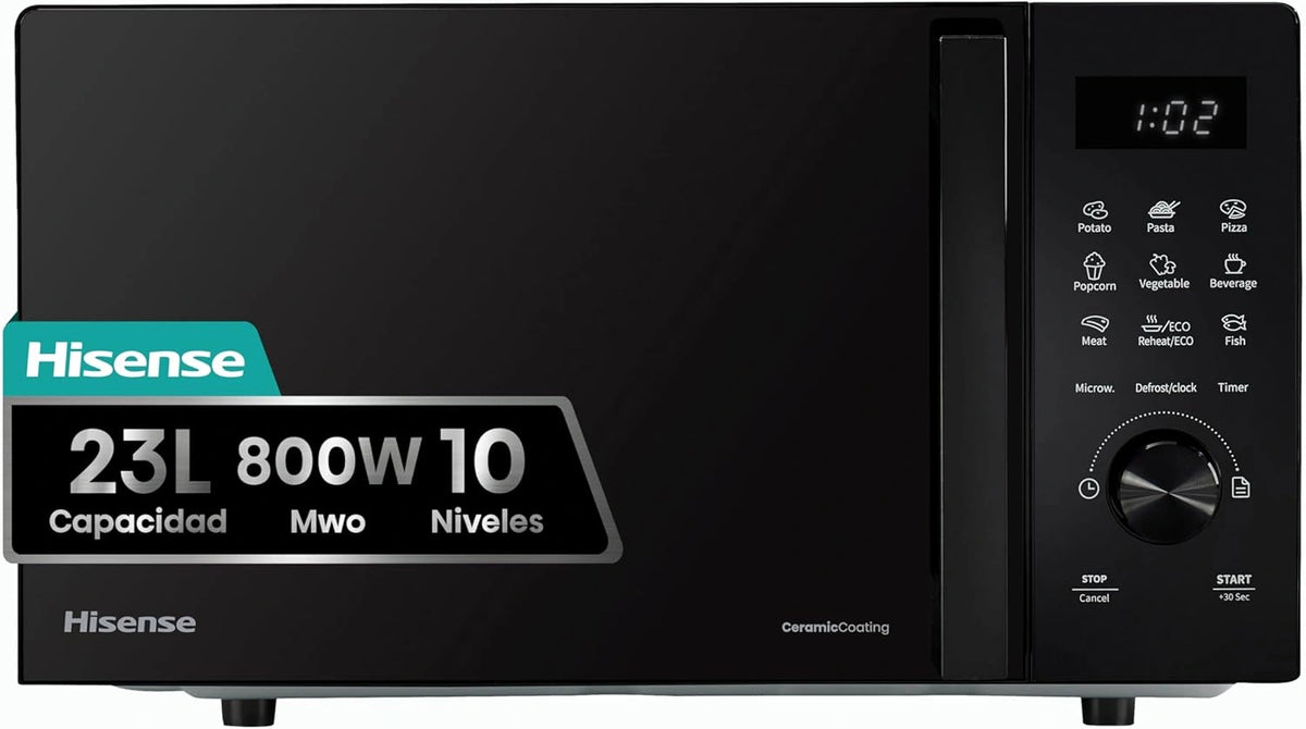 Microondas Digital Hisense 23L con Grill y 9 Programas Autom¨¢ticos